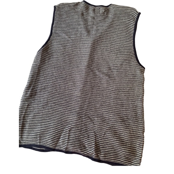SOLD - Vintage: 90s Gap Striped Knit Sweater Vest - Picture 2 of 4